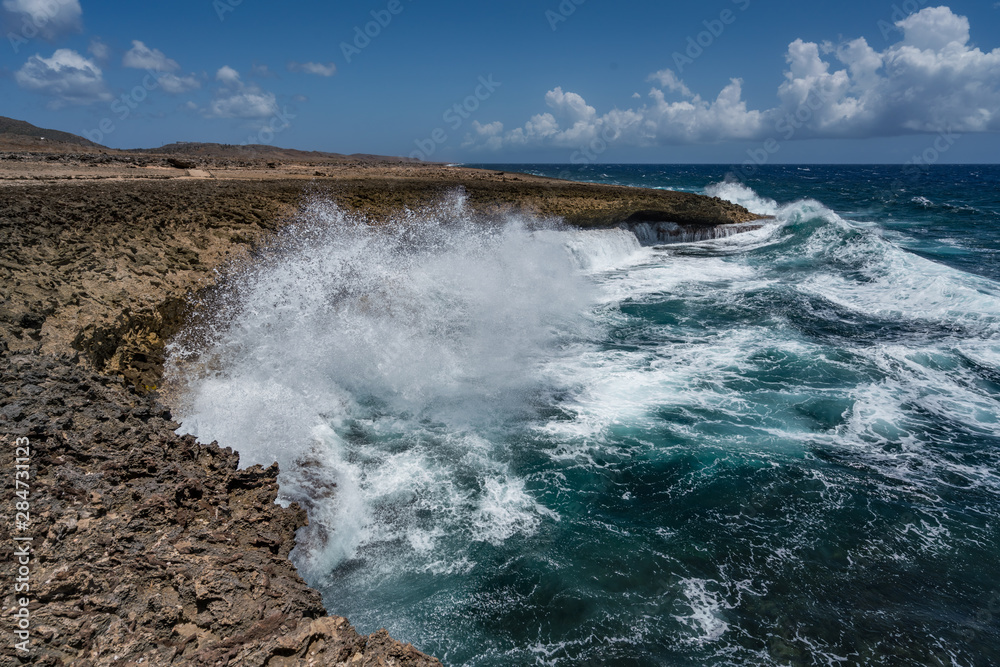 Shete Boka National park Views around Curacao a small Caribbean island Shete Boka National park Views around Curacao a small Caribbean island