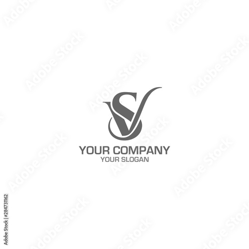 V and S Logo Design Vector