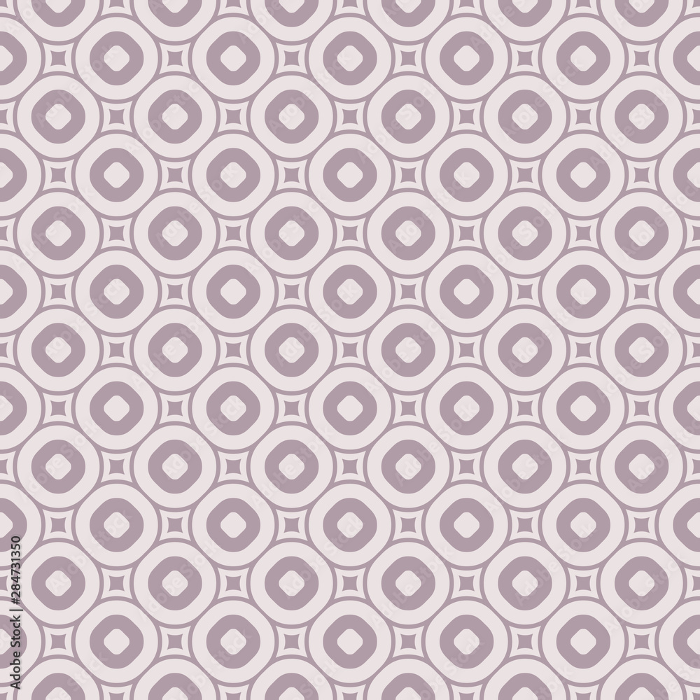 Vector geometric seamless pattern in trendy colors, pink and pallid purple