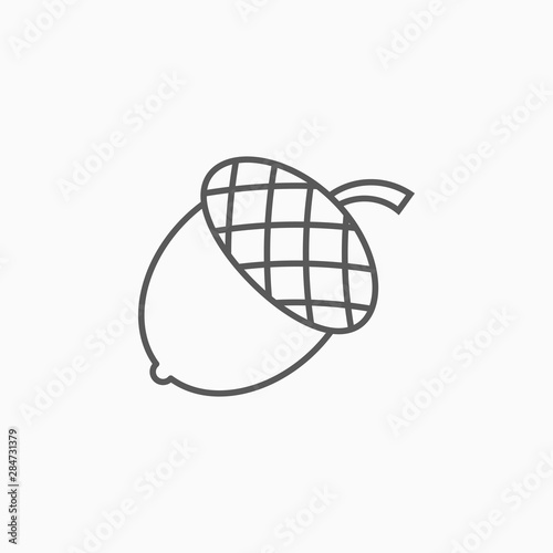 acorn icon, oak vector food illustration