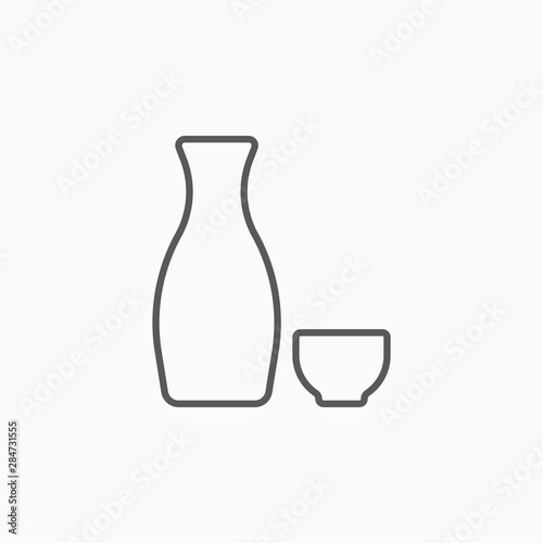 sake icon, sake vector illustration