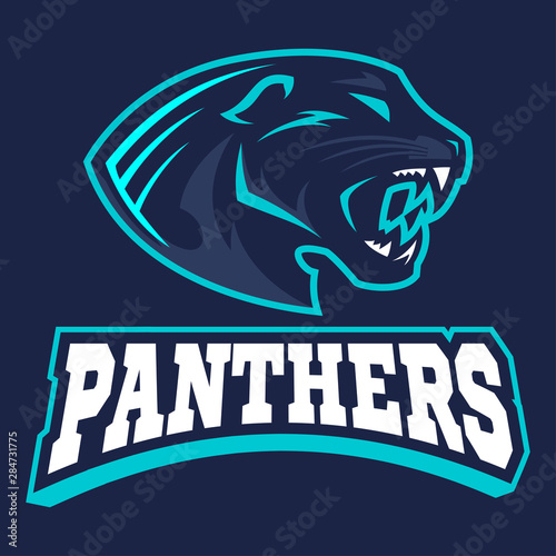 Cartoon design of black panther for sport team