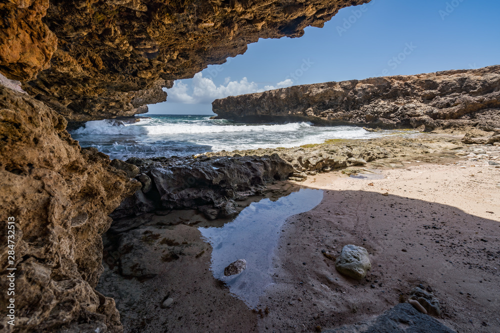 Obraz premium Shete Boka National park Views around Curacao a small Caribbean island