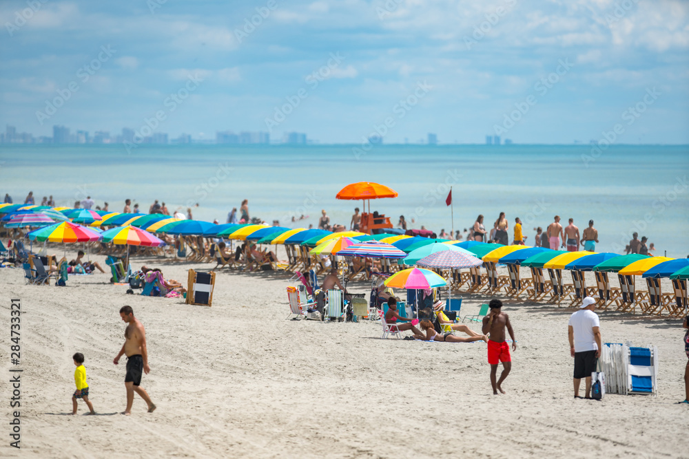 Tourists on Myrtle Beach summertime destination Tourists on Myrtle Beach summertime destination