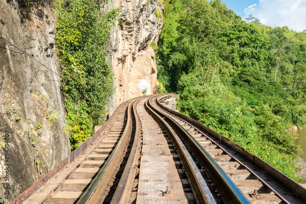 Fototapeta premium Railway at local place in summer.