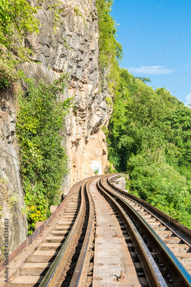 Obraz premium Railway at local place in summer.