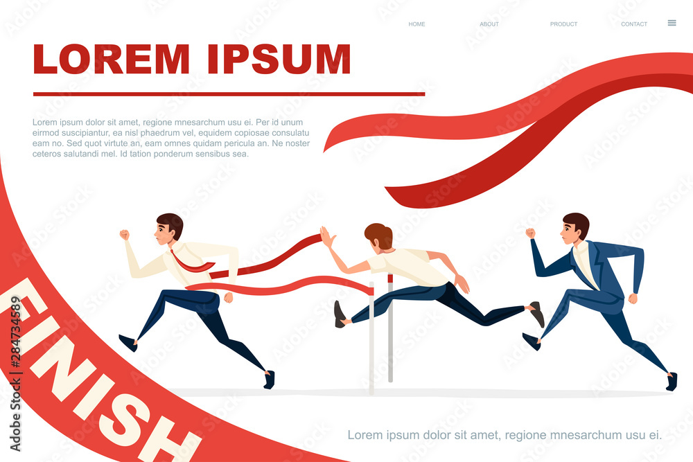 Competitive Race Examples Competitive race businessman running flat vector illustration on white ...
