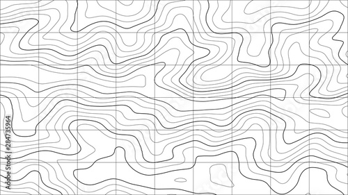 Topographic map background. Grid map. Abstract vector illustration.