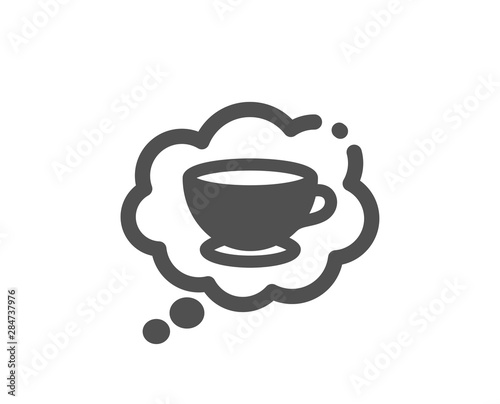 Hot cappuccino sign. Coffee cup icon. Speech bubble symbol. Classic flat style. Simple coffee cup icon. Vector