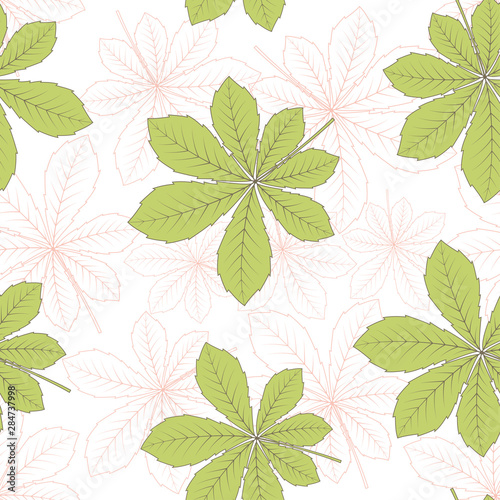 chestnut leaf seamless pattern