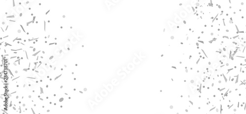 Confetti on white background. Luxury texture. Festive backdrop with glitters. Pattern for work. Print for polygraphy, posters, banners and textiles. Black and white illustration