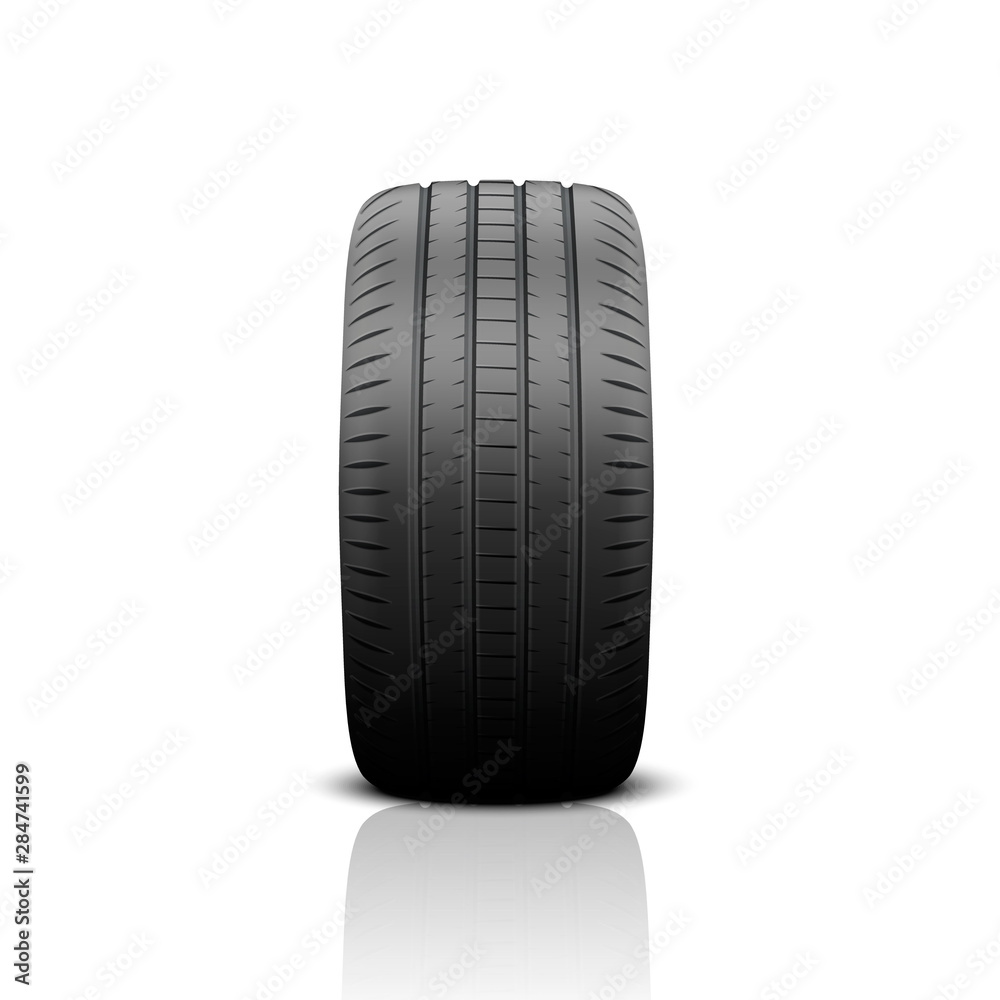 Vector 3d Realistic Render Car Wheel Icon Closeup Isolated on White Background. Design Template of New Tires with Alloy Rims Front and Front View Vector 3d Realistic Render Car Wheel Icon Closeup Isolated on White Background. Design Template of New Tires with Alloy Rims Front and Front View
