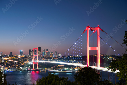 Photography Istanbul bosphorus bridge at sunset