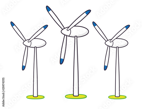 Wind turbine farm isolated