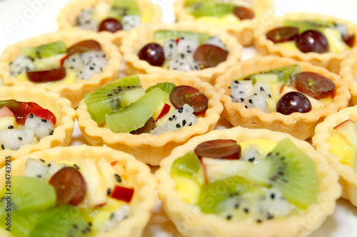 fruit tart on buffet line