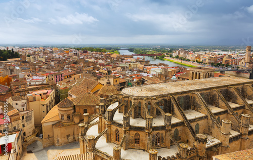 Tortosa with Cathedral from Suda castle photo