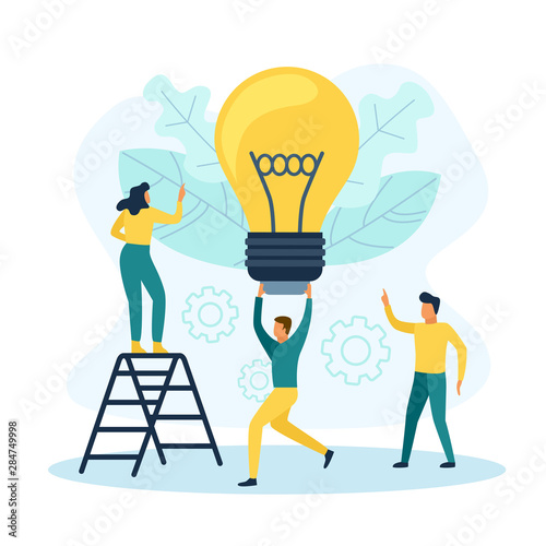 Business people with light bulb