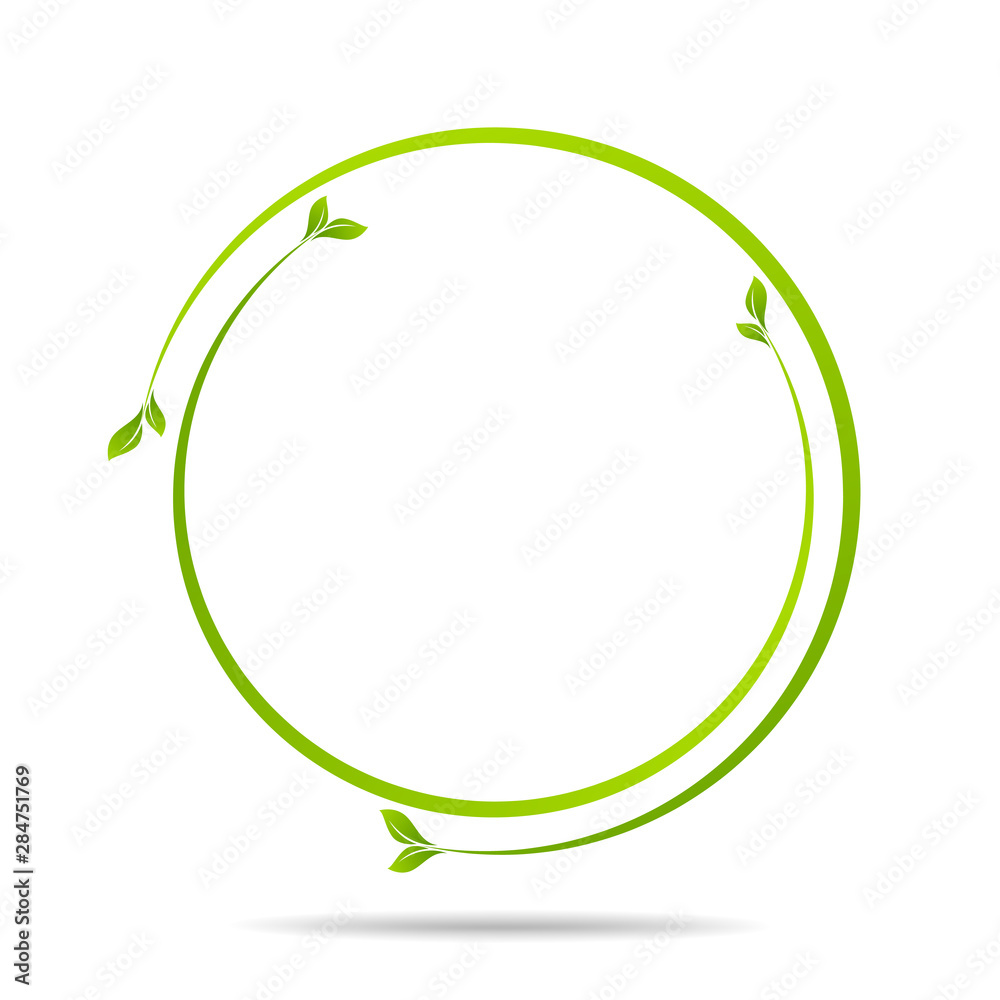 Ecology, organic with leafs eco style. Business concepts to protect nature