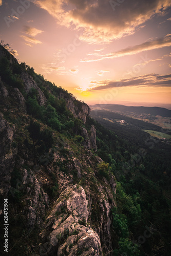 Mountain Peak at the Hohe Wand in lower austria during sunset sunrise