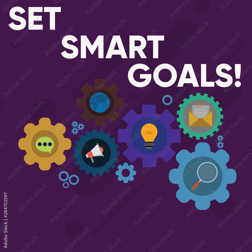 Handwriting text writing Set Smart Goals. Conceptual photo list to clarify your ideas focus efforts use time wisely Set of Global Online Social Networking Icons Inside Colorful Cog Wheel Gear Handwriting text writing Set Smart Goals. Conceptual photo list to clarify your ideas focus efforts use time wisely Set of Global Online Social Networking Icons Inside Colorful Cog Wheel Gear