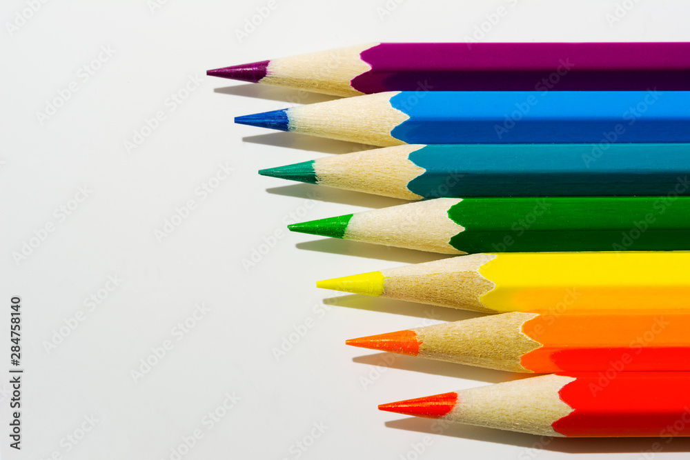 Colored pencils background, copy space Colored pencils background, copy space