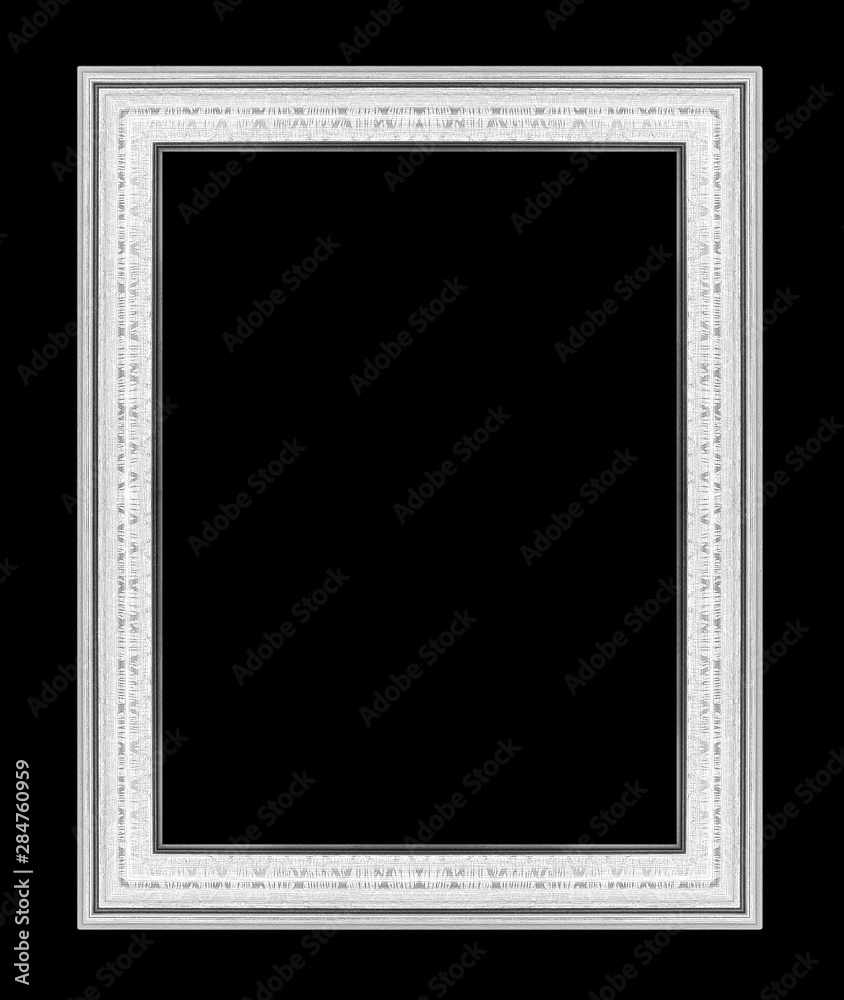 silver picture frame isolated on black background silver picture frame isolated on black background
