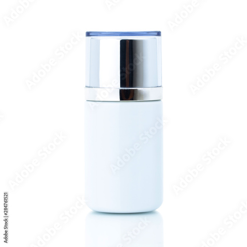 white cosmetic tube isolated on white background. with clipping path.