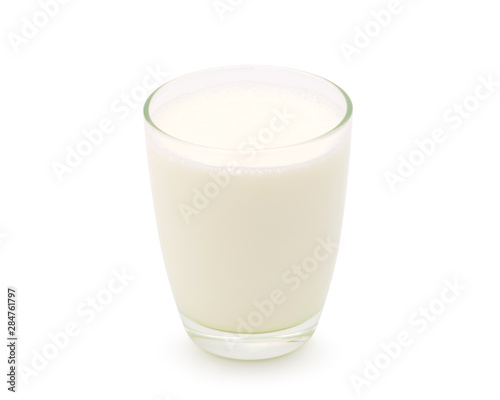 Glass of Soy milk with soybeans isolated on white background. with clipping path.