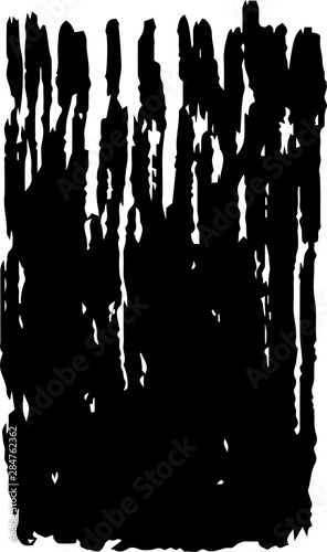 Illustration of hand-drawn short black thick brush vertical line
