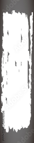 Illustration of hand-drawn long white thick brush vertical line