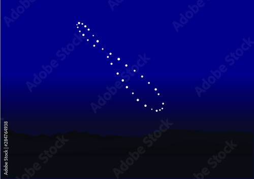 analema natural phenomenon in the sky on blue night background design illustration vector  photo