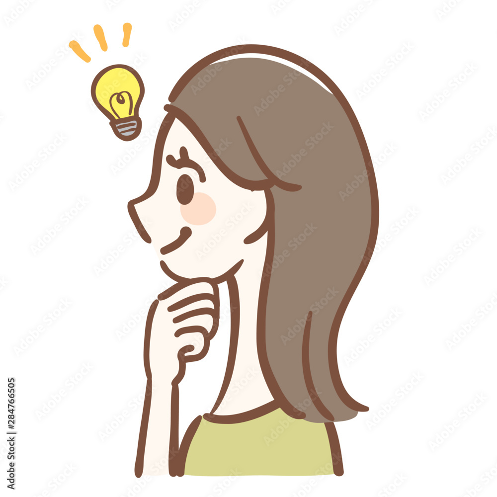 ひらめく女性のイラスト Stock Vector Adobe Stock