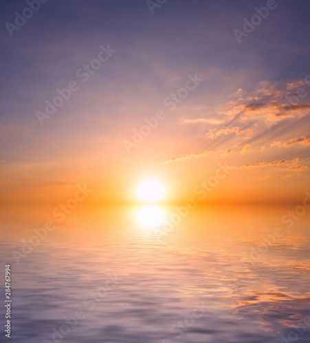 Beautiful orange sea sunset. © Sviatoslav Khomiakov