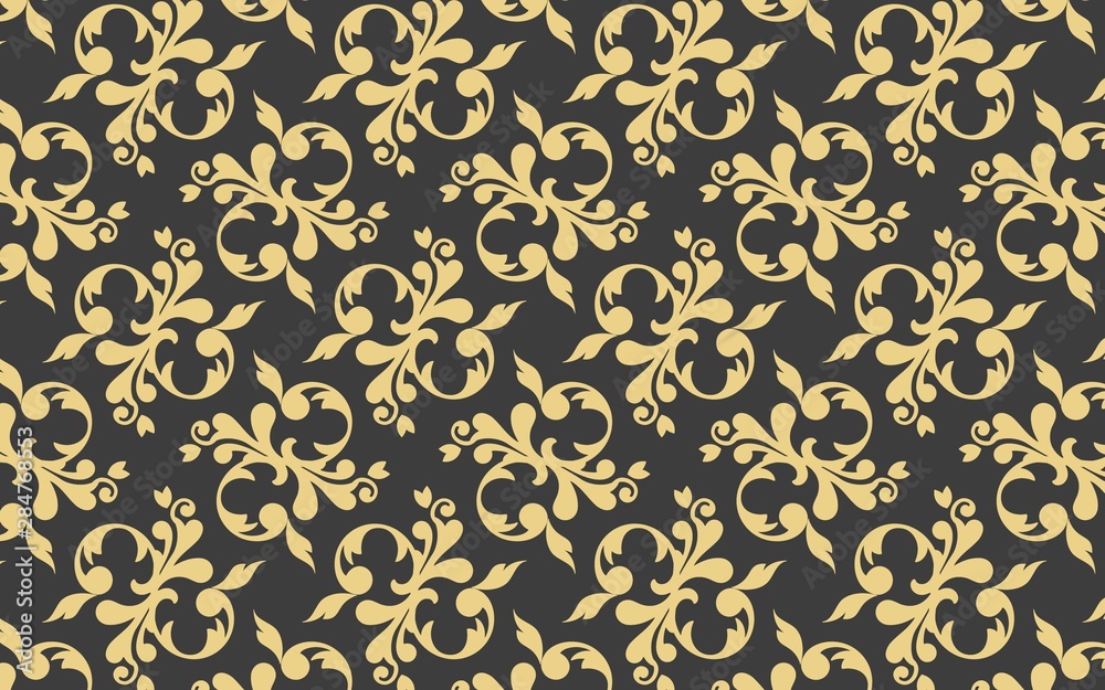 Abstract gold luxury pattern design illustration.Ornate pattern art.Golden ornament decoration pattern