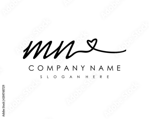 MN Initial handwriting logo vector