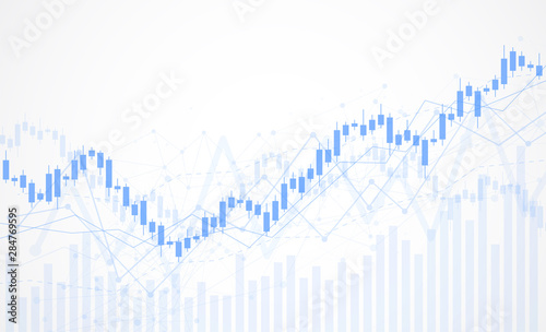 Business candle stick graph chart of stock market investment trading on white background design. Bullish point, Trend of graph. Vector illustration