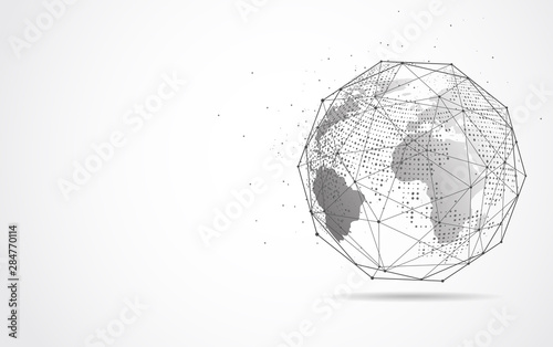 Global network connection. World map point and line composition concept of global business. Vector Illustration