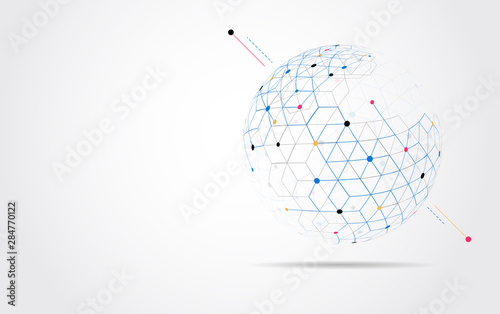 Global network connection. World map point and line composition concept of global business. Vector Illustration