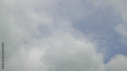 Video timelapse white clouds and Moving in the blue sky. 4k time lapse beautiful blue sky with clouds background.