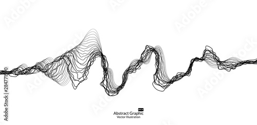 Abstract wave lines on background for elements in concept business presentation, Brochure, Flyer, Science, Technology. Vector illustration