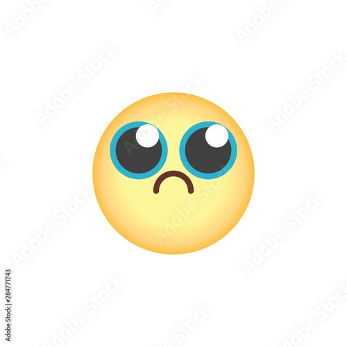 Slightly frowning face emoticon flat icon, vector sign, Sad face emoji colorful pictogram isolated on white. Symbol, logo illustration. Flat style design