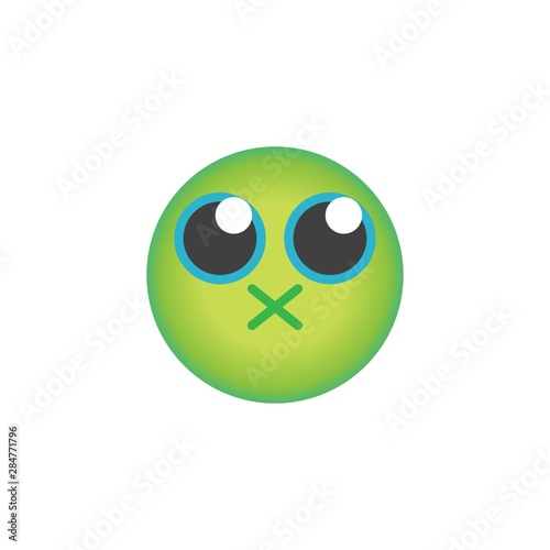 Nauseated face emoticon flat icon, vector sign, nauseated emoji colorful pictogram isolated on white. Symbol, logo illustration. Flat style design