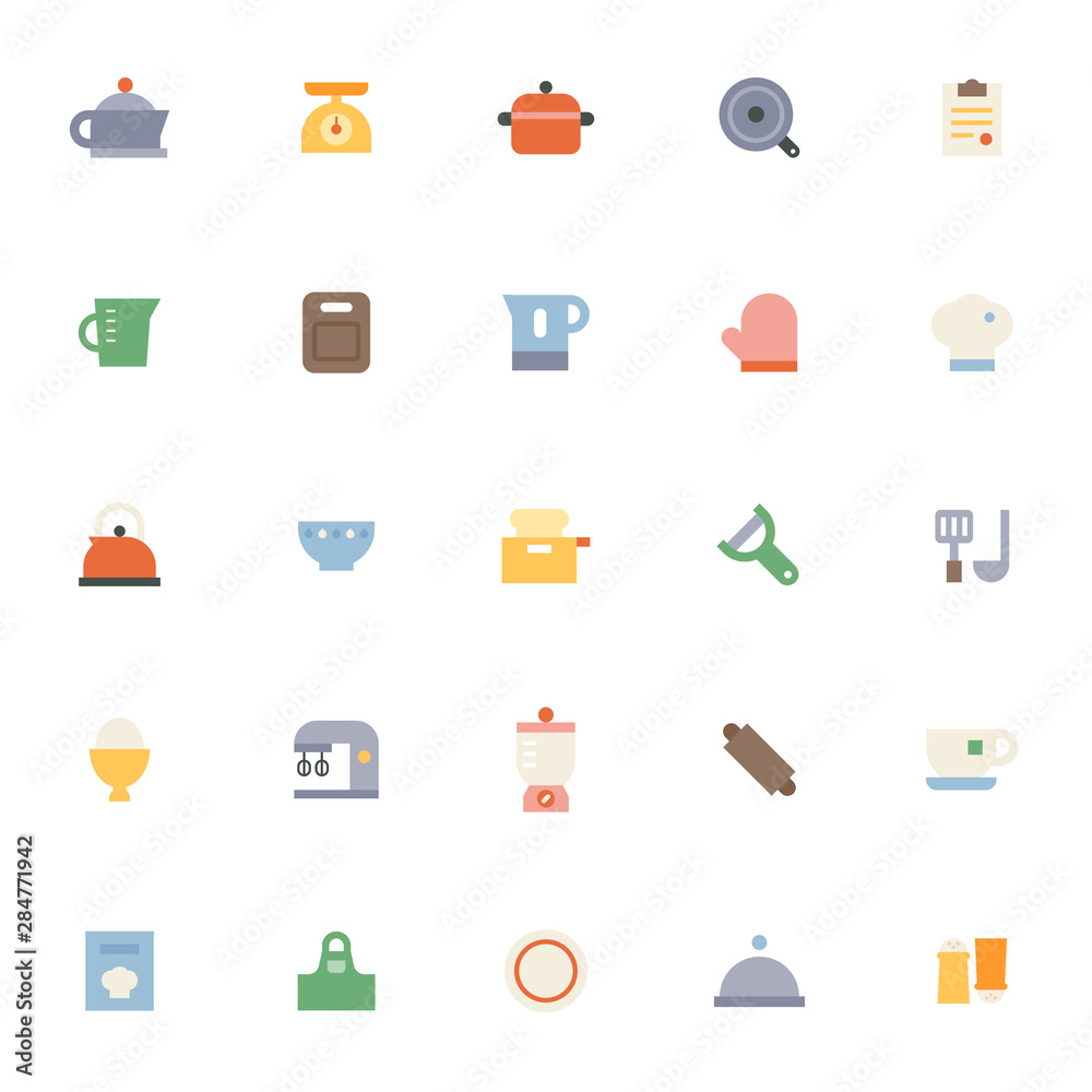 Kitchen cooker icons. flat design style minimal vector illustration. Kitchen cooker icons. flat design style minimal vector illustration.