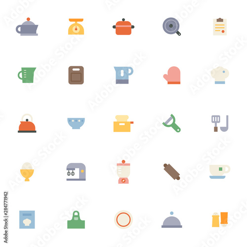 Kitchen cooker icons. flat design style minimal vector illustration.