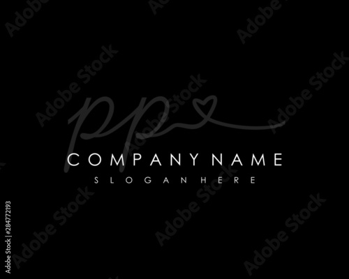  PP Initial handwriting logo vector