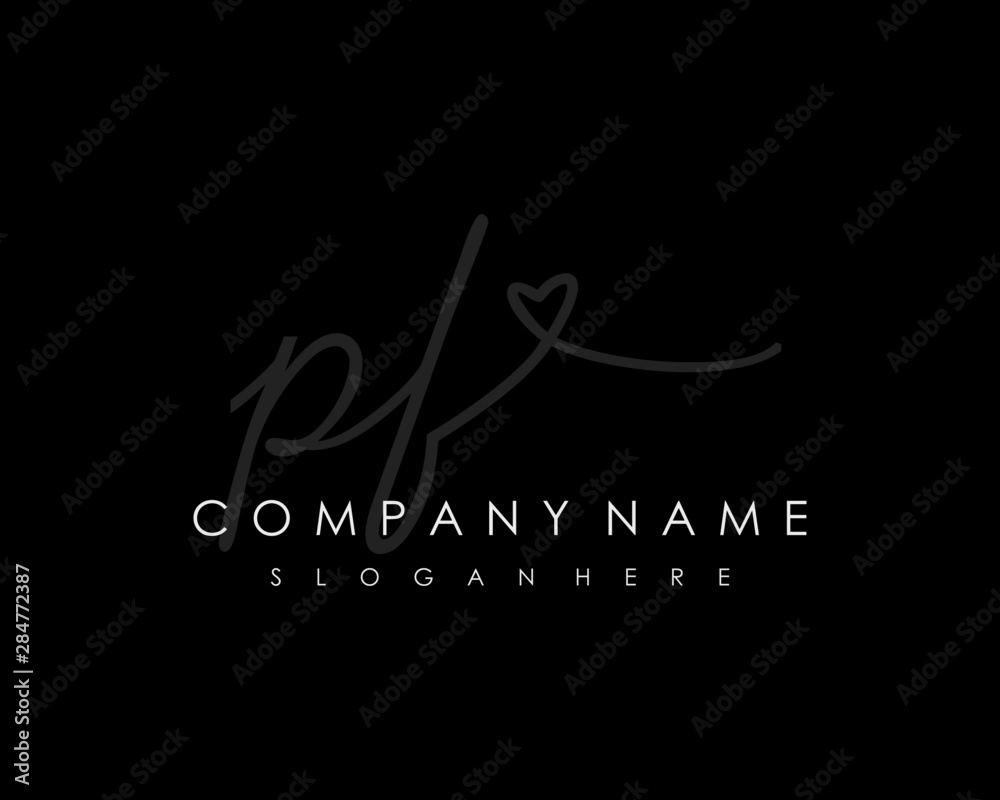 PF Initial handwriting logo vector PF Initial handwriting logo vector