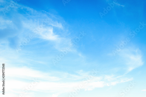 Earth Day concept  white cloud and clear blue sky texture background