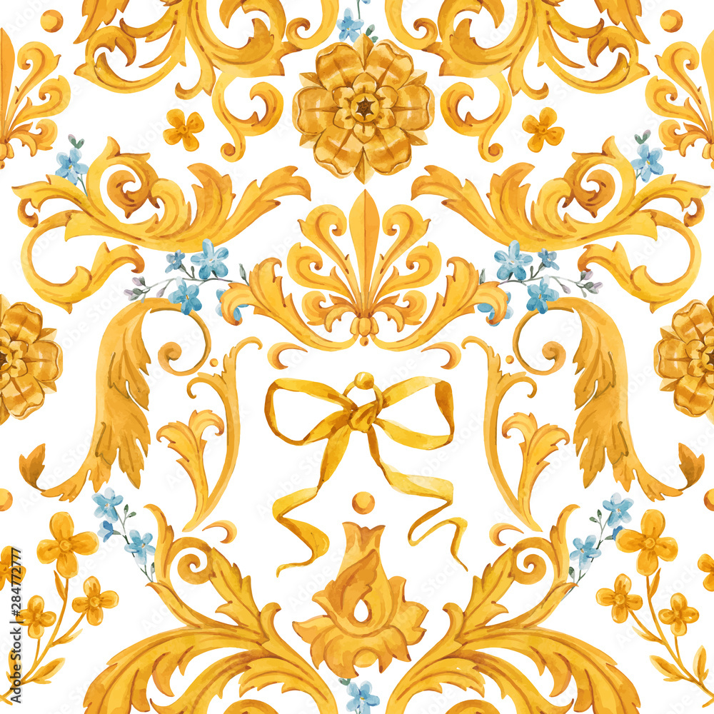 Golden baroque rich luxury vector pattern Golden baroque rich luxury vector pattern