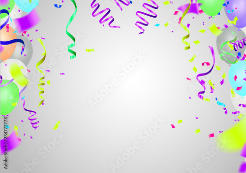 Bright balloons Time for party generated image for cards  gifts  invitations sales  web design