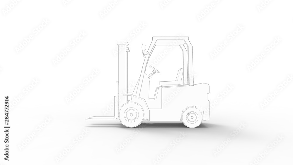 3d rendering of a fork lift loader isolated in white background 3d rendering of a fork lift loader isolated in white background